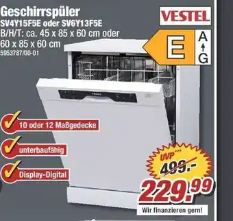 Poco Geschirrspüler sv4y15f5e oder sv6y13f5e vestel Angebot