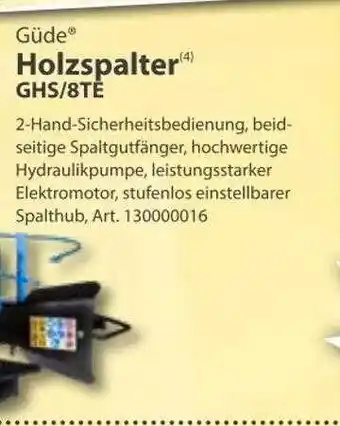 Sonderpreis Baumarkt Güde holzspalter ghs-8te Angebot