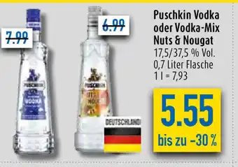 diska Puschkin Vodka o. Vodka-Mix Nuts & Nougat 700 ml Angebot