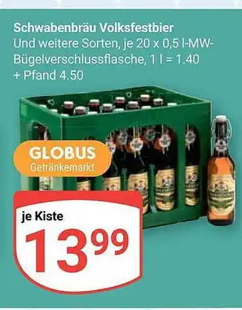 Globus Schwabenbräu volksfestbier Angebot