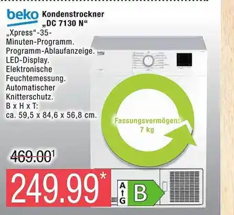 Marktkauf Beko kondenstrockner dc7130n Angebot