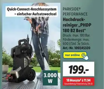 Lidl Parkside performance hochdruckreiniger phdp 180 b2 best Angebot