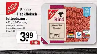 Meyer's Frischemarkt Rinder-hackfleisch fettreduziert gut & günstig Angebot