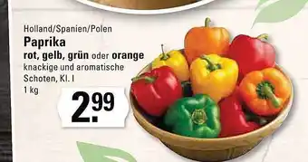 Meyer's Frischemarkt Holland-spanien-polen paprika rot, gelb, grün oder orange Angebot