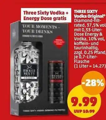 PENNY Three sixty vodka original Angebot