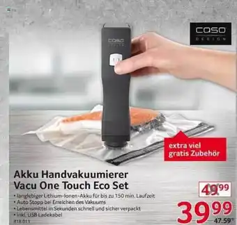 Selgros Caso akku handvakuumierer vacu one touch eco set Angebot