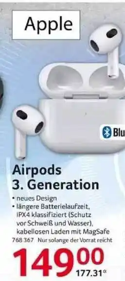 Selgros Apple airpods 3.generation Angebot