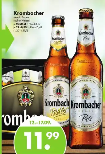 Trink und Spare Krombacher 20*500ml/24*330ml Angebot