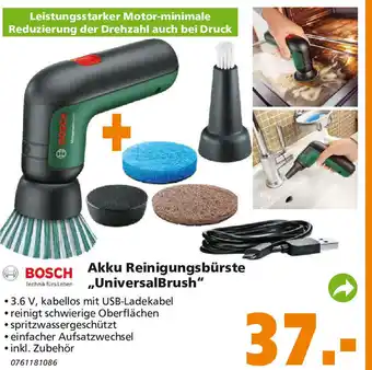 Globus Baumarkt Bosch Akku Reinigungsbürste ,,UniversalBrush" Angebot