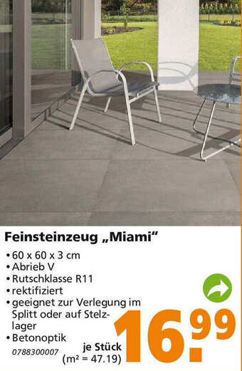 Globus Baumarkt Feinsteinzeug ,,Miami" Angebot