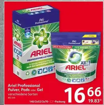 Selgros Ariel professional pulver, pods oder gel Angebot