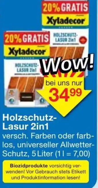 Jawoll Xyladecor Holzschutz Lasur 2in1 Angebot