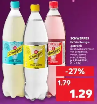 Kaufland Schweppes Erfrischungsgetränk 1,25 L PET-Fl. Angebot