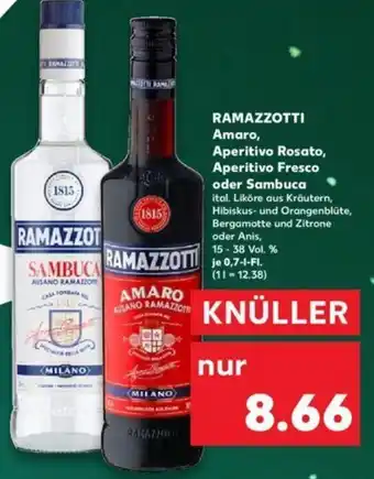 Kaufland Ramazzotti Amaro, Aperitivo Rosato, Aperitivo Fresco oder Sambuca 0,7 L-Fl. Angebot