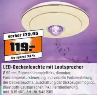 OBI LED Deckenleuchte mit Lautsprecher Angebot