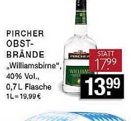 Pirscher obstbrände williamsbirne Angebot bei Edeka Zurheide