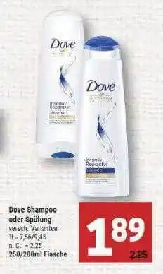 Marktkauf Dove shampoo oder spülung Angebot