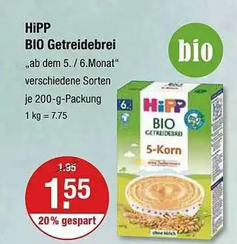 V Markt Hipp bio getreidebrei Angebot