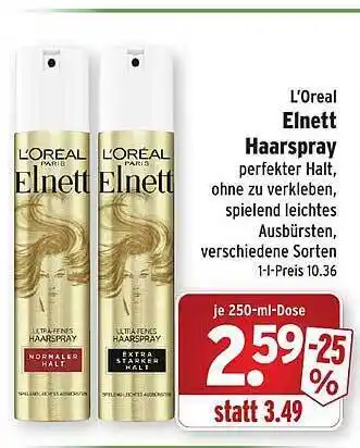 Wasgau L'oreal elnett haarspray Angebot