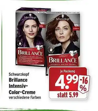 Wasgau Schwarzkopf brillance intensiv color-creme Angebot