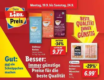 Lidl Dallmayr barista oder grillmeister berner-würstchen xxl Angebot