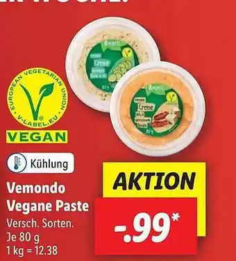 Lidl Vemondo vegane paste Angebot
