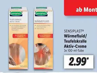 Lidl Sensiplast wärmefluid oder teufelskralle aktiv-creme Angebot