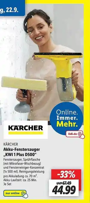 Lidl Kärcher akku-fenstersauger kwi 1 plus d500 Angebot