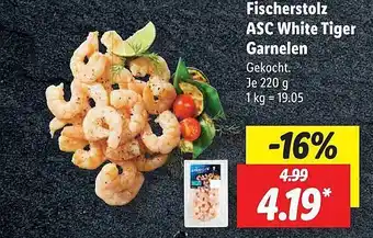 Lidl Fischerstolz asc white tiger garnelen Angebot