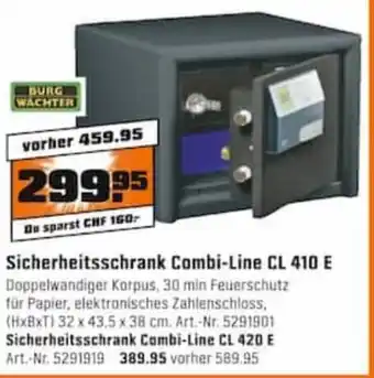 OBI Sicherheitsschrank Combi-Line CL 410 E Angebot