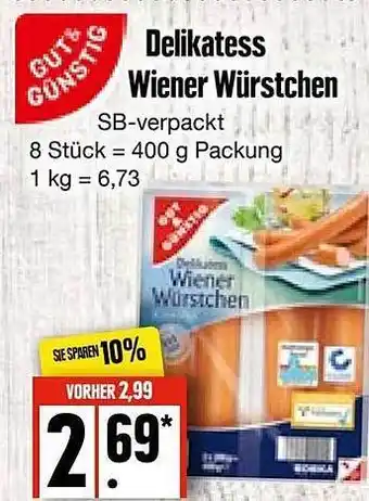 Edeka Frischemarkt Gut & günstig delikatess wiener würstchen Angebot