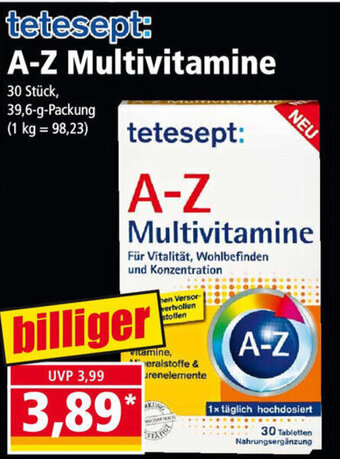 Norma tetesept: A-Z Multivitamine Angebot