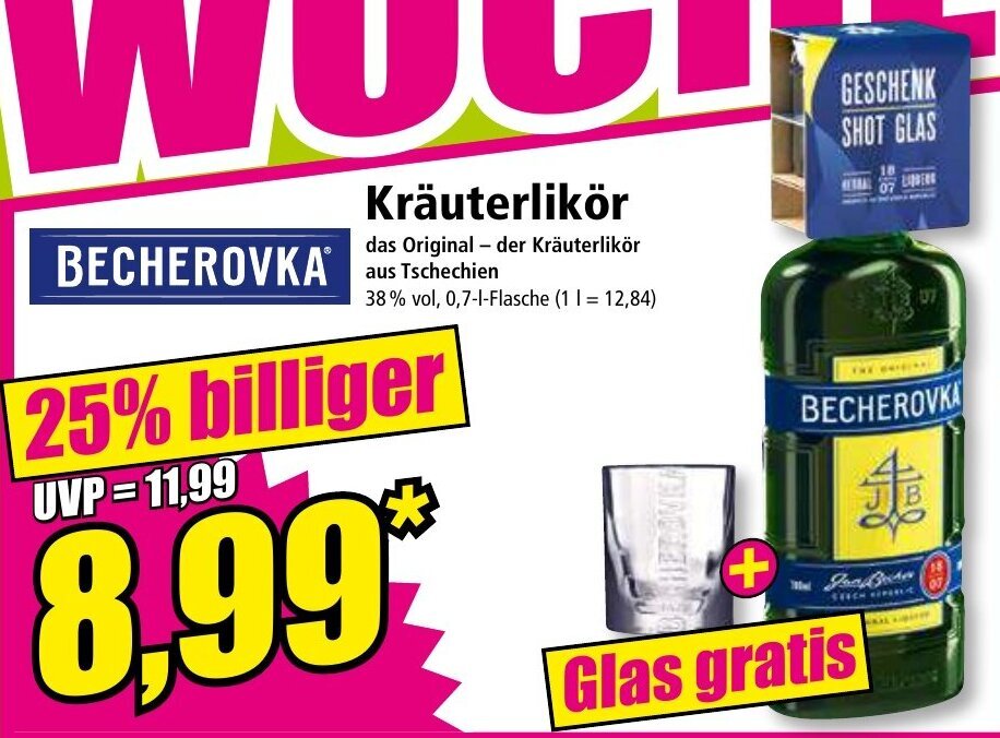 Becherovka Kräuterlikör 0,7 L Flasche Angebot bei Norma