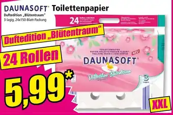 Norma Daunasoft Toilettenpapier 3-lagig, 24x150 Blatt Packung Angebot