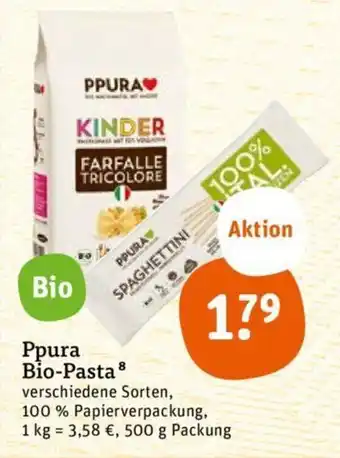 tegut Ppura Bio Pasta 500 g Packung Angebot