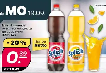 NETTO Splish Limonade 1,5 Liter Angebot