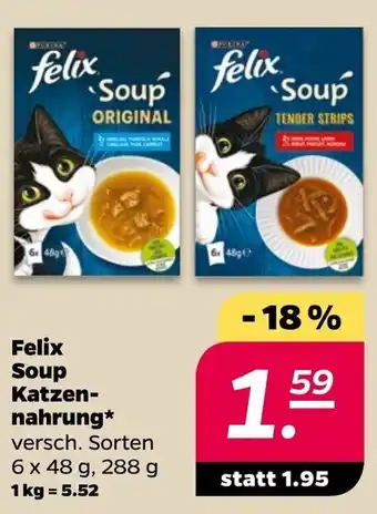 NETTO Purina Felix Soup Katzennahrung 6x48 g Angebot