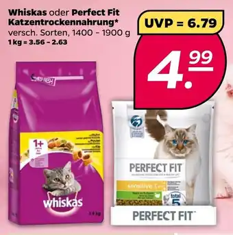 NETTO Whiskas oder Perfect Fit Katzentrockennahrung 1400-1900 g Angebot