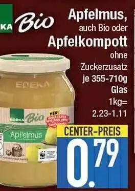 E-Center Apfelmus, oder apfelkompott Angebot