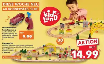 Kaufland Kid land lokomotive mit fernsteuerung oder holzzug-set Angebot