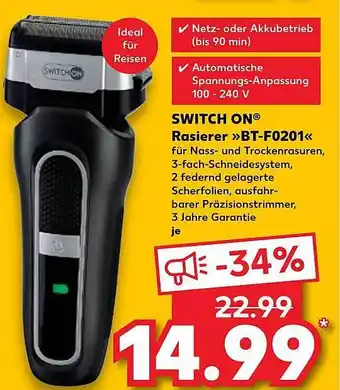 Kaufland Switch on rasierer bt-f0201 Angebot