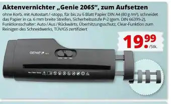 Groschen Aktenvernichter Genie 206S zum Aufsetzen Angebot