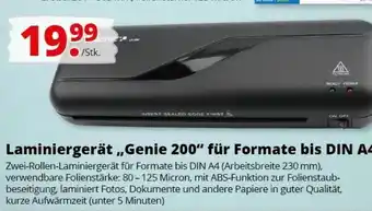 Groschen Laminiergerät Genie 200 für  Formate bis DIN A4 Angebot