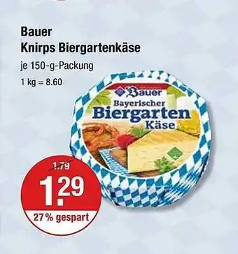 V Markt Bauer knirps biergartenkäse Angebot