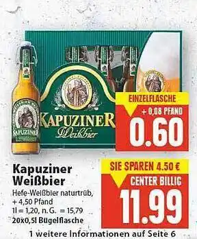 E-Center Kapuziner weißbier Angebot