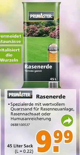 Globus Baumarkt Primaster rasenerde Angebot