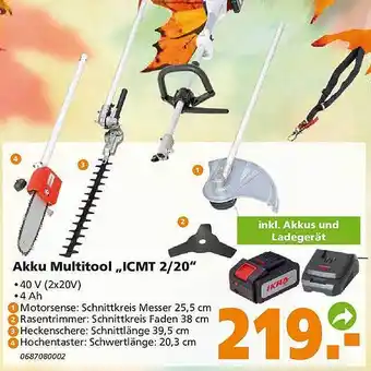 Globus Baumarkt Akku multitool icmt 2-20 Angebot