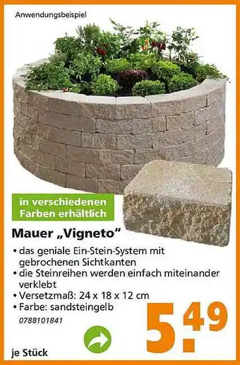 Globus Baumarkt Mauer vigneto Angebot