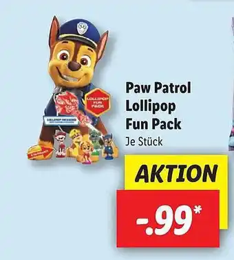 Lidl Paw patrol lollipop fun pack Angebot