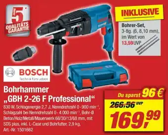 toom Baumarkt Bosch Bohrhammer GBH 2-26 F Professional Angebot